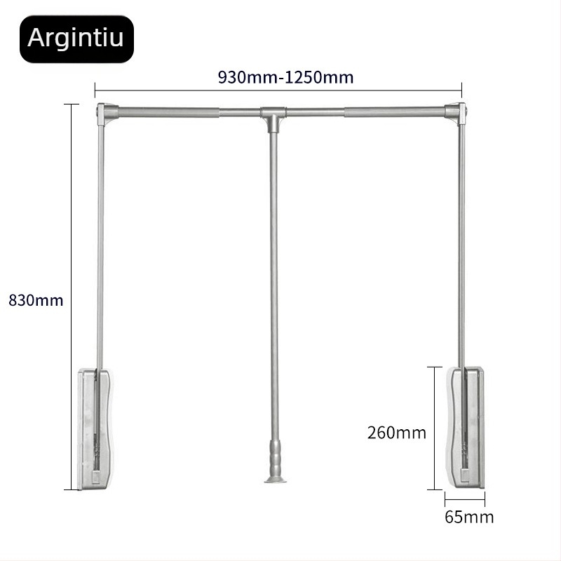 Bară de haine retractabilă pentru garderobă, ABS + aliaj de aluminiu; marcă Nanqi; model: bară de haine retractabilă; utilizare în garderobă; stil: lux ușor