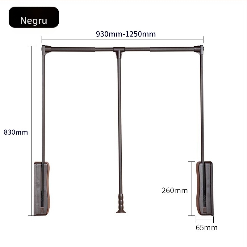 Bară de haine retractabilă pentru garderobă, ABS + aliaj de aluminiu; marcă Nanqi; model: bară de haine retractabilă; utilizare în garderobă; stil: lux ușor