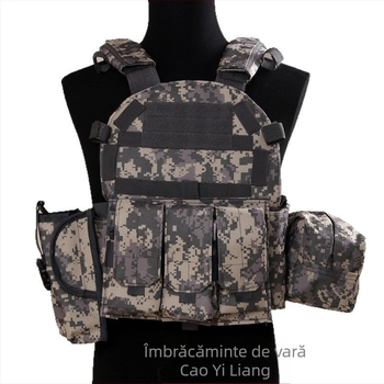 Vestă tactică de exterior, ușoară, camuflaj (Material: 600D Oxford; Model: Camuflaj; Funcții: Respirabil, Impermeabil, Rezistent la uzură; Sezoane: Toate anotimpurile)