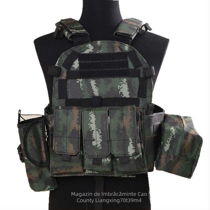 Vestă tactică de exterior, ușoară, camuflaj (Material: 600D Oxford; Model: Camuflaj; Funcții: Respirabil, Impermeabil, Rezistent la uzură; Sezoane: Toate anotimpurile)