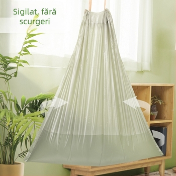 Sac de gunoi din PE, cu șnur, gros, de unică folosință