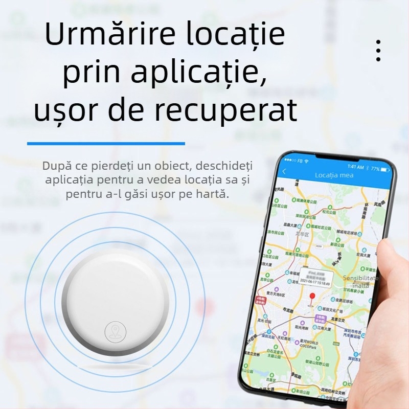 Dispozitiv Bluetooth anti-pierdere AK-28C cu poziționare GPS 15 m, alarmă mobilă, autonomie baterie 1 an, Google Maps