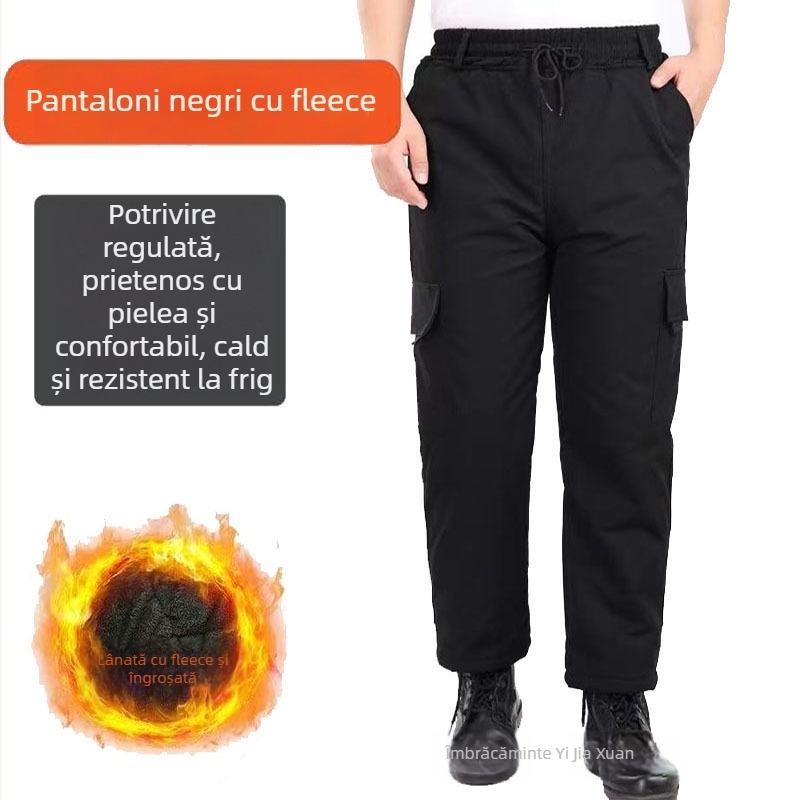 Set de îmbrăcăminte de iarnă din bumbac pentru muncă, cu glugă, model camuflaj, geacă și pantaloni cu fermoar, căptușeală fleece, izolație groasă