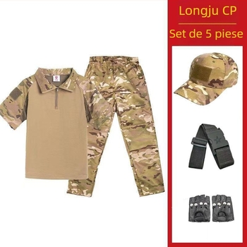 Set camuflaj pentru copii, mâneci scurte, vară, pentru grădiniță și antrenament militar în tabere