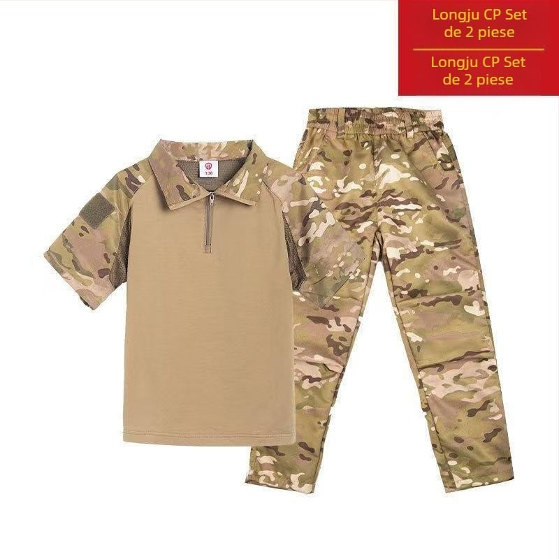 Set camuflaj pentru copii, mâneci scurte, vară, pentru grădiniță și antrenament militar în tabere