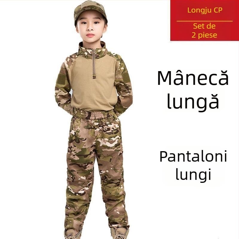 Set camuflaj pentru copii, mâneci scurte, vară, pentru grădiniță și antrenament militar în tabere