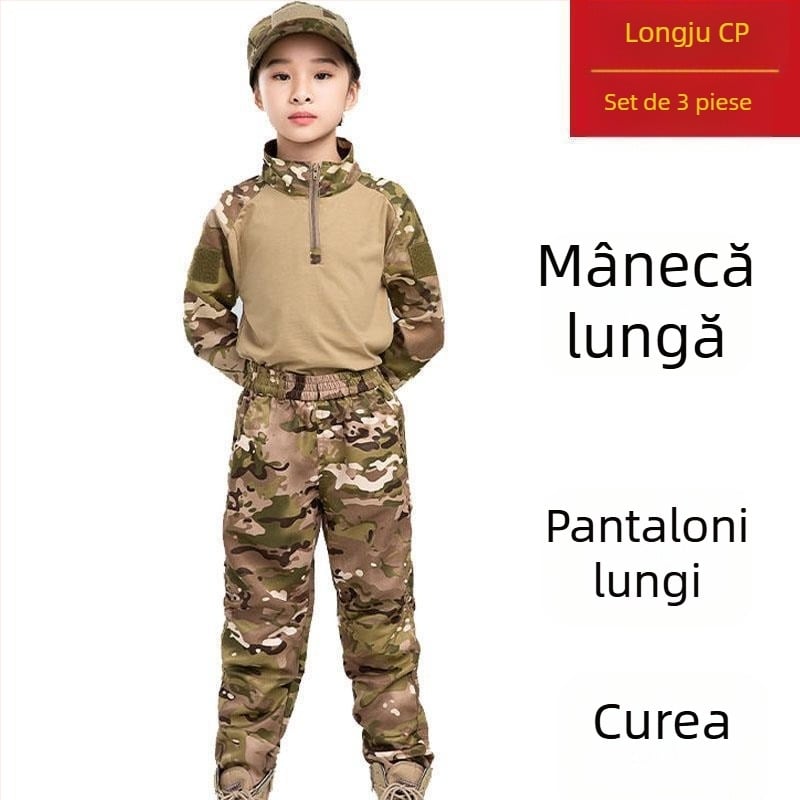 Set camuflaj pentru copii, mâneci scurte, vară, pentru grădiniță și antrenament militar în tabere