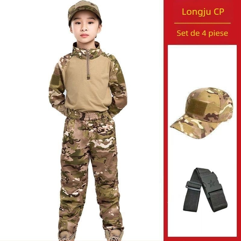 Set camuflaj pentru copii, mâneci scurte, vară, pentru grădiniță și antrenament militar în tabere