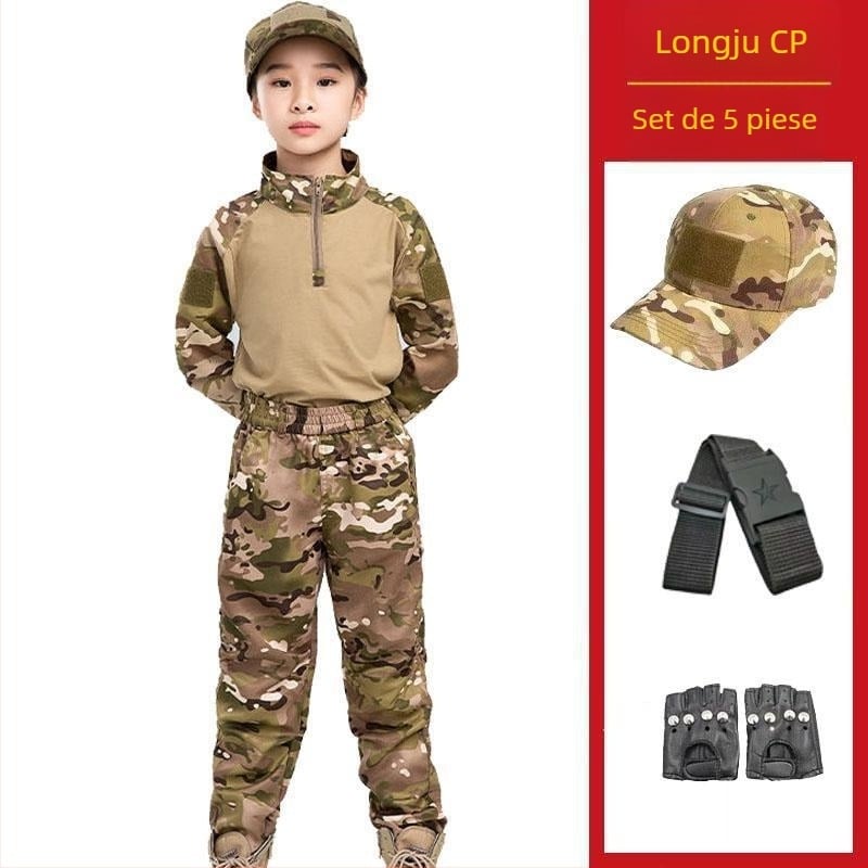 Set camuflaj pentru copii, mâneci scurte, vară, pentru grădiniță și antrenament militar în tabere