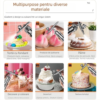 Airbrush pentru torturi, wireless, electric — pentru mousse și pigmenți, baterie Li-ion reîncărcabilă, 12V, marca Comes