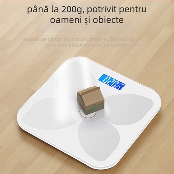 Cântar de grăsime corporală TCL 6039-SY, capacitate 180 kg, afișaj LED de 3 inchi, alimentare USB, analiză grăsime și apă, sticlă temperată