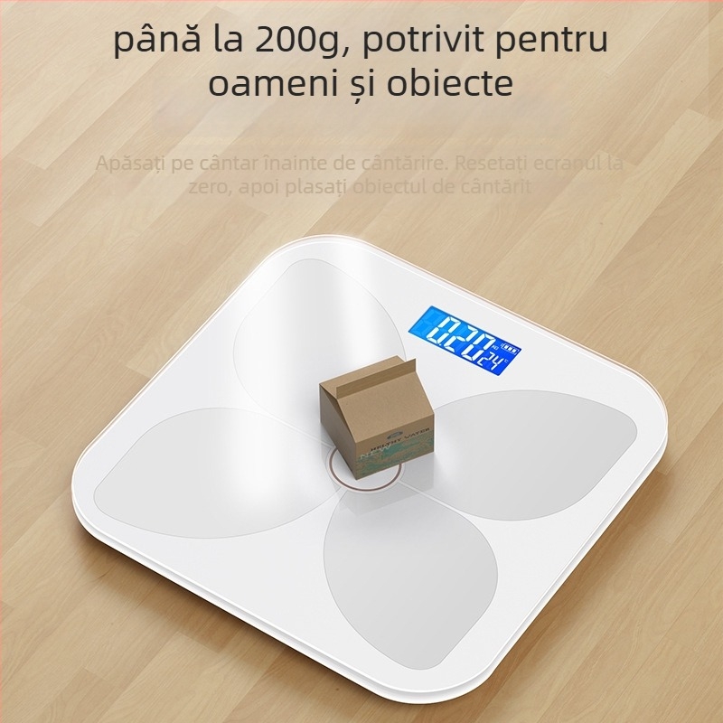 Cântar de grăsime corporală TCL 6039-SY, capacitate 180 kg, afișaj LED de 3 inchi, alimentare USB, analiză grăsime și apă, sticlă temperată