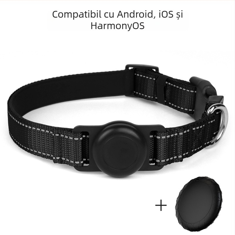 Guler pentru câine cu protecție Airtag și GPS locator, Fb105, 240mAh, 100 g, nylon, urmărire și alarmă