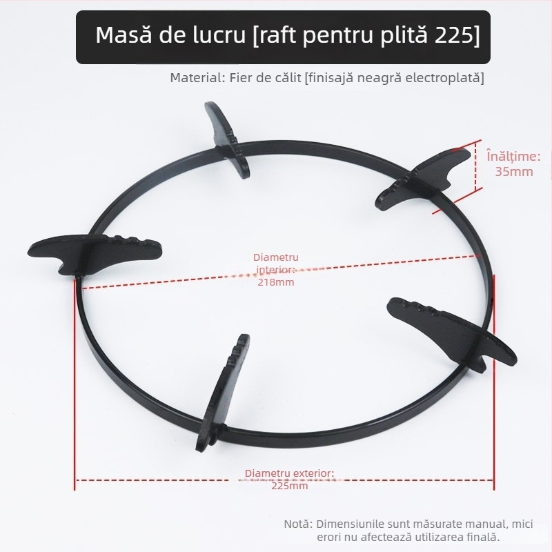 Suport pentru aragaz – design de masă dintr-o bucată, montaj manual, model general, greutate aproximativ 0,4 kg