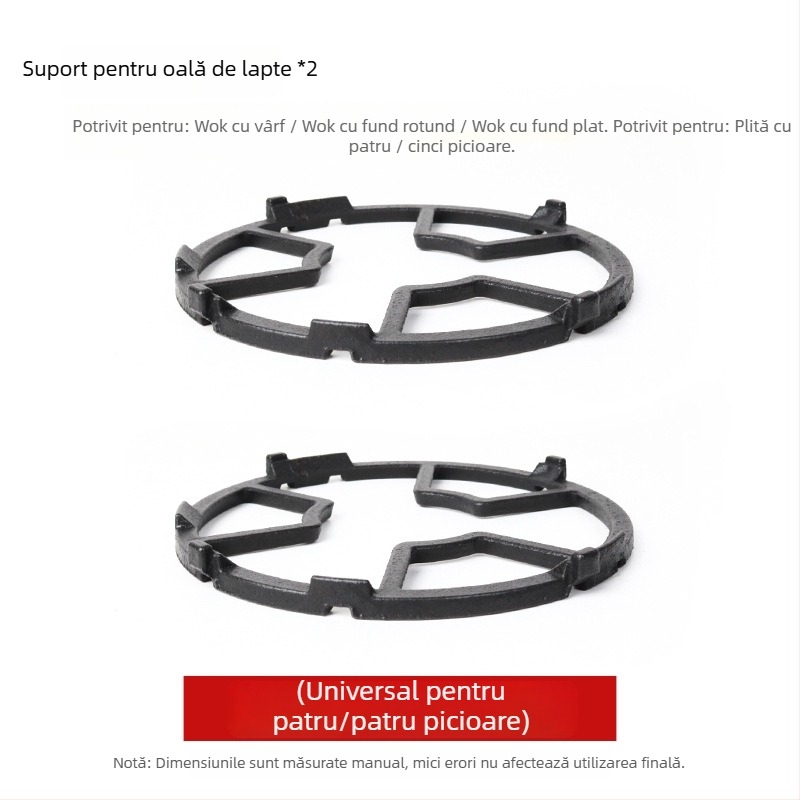 Suport pentru tigăi la aragaz, universal, potrivit pentru oale de lapte și vase mici, design cu patru sau cinci brațe, montaj pe partea de jos, greutate netă 780 g
