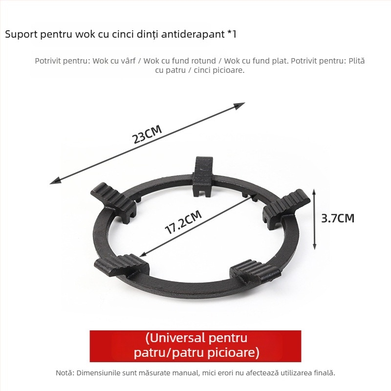 Suport pentru tigăi la aragaz, universal, potrivit pentru oale de lapte și vase mici, design cu patru sau cinci brațe, montaj pe partea de jos, greutate netă 780 g