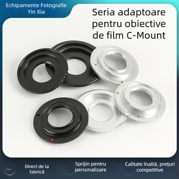 Accesorii pentru obiectiv: inel adaptor C-mount pentru EOS-R, aliaj de aluminiu, sarcină maximă 6–10 kg