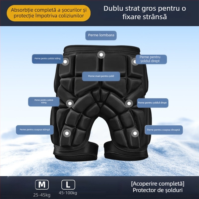 Feiyali Protecție pentru șolduri și genunchi pentru copii la schi – bază din spandex pentru sporturi de iarnă