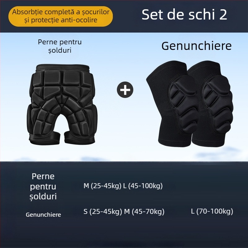 Feiyali Protecție pentru șolduri și genunchi pentru copii la schi – bază din spandex pentru sporturi de iarnă