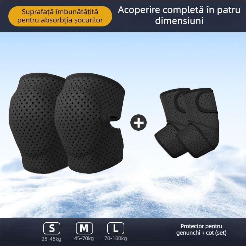 Feiyali Protecție pentru șolduri și genunchi pentru copii la schi – bază din spandex pentru sporturi de iarnă