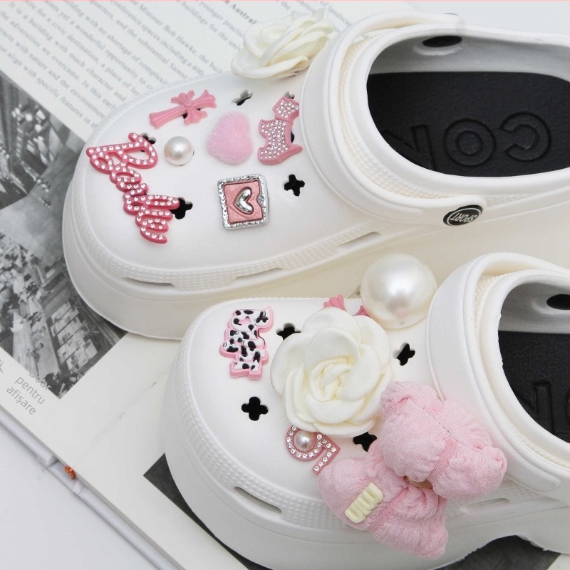 Set Catarame Pentru Încălțăminte cu Flori – Accesorii DIY detașabile pentru încălțăminte casual și papuci, Stil zilnic, vară-toamnă