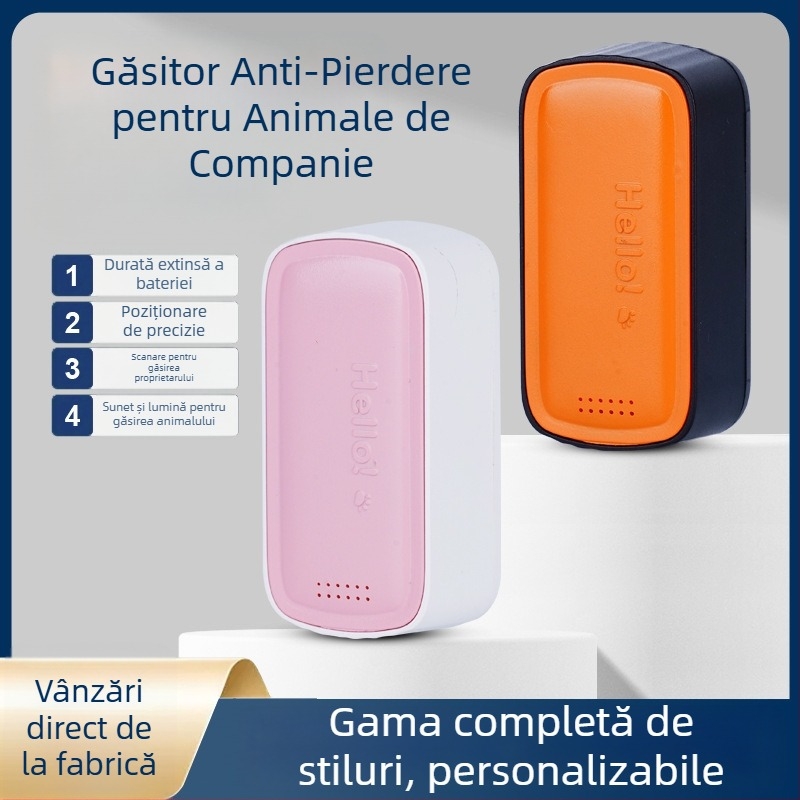 Localizator GPS pentru animale de companie: pisici și câini, poziționare precisă, model T05a, baterie 1200mAh, carcasă ABS/PC, compatibil cu iOS