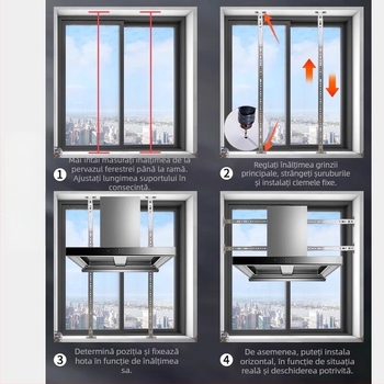 Suport din oțel inoxidabil pentru hotă – Suport universal pentru hotă, montaj pe perete, 2 kg