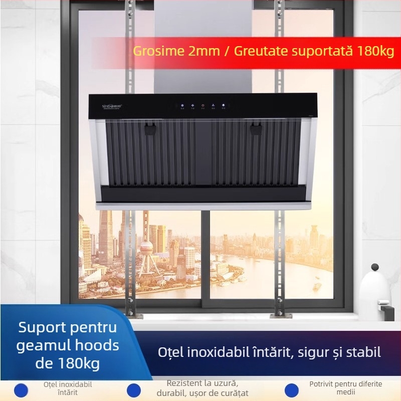 Suport din oțel inoxidabil pentru hotă – Suport universal pentru hotă, montaj pe perete, 2 kg