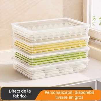 Cutie de depozitare pentru gyoza, din plastic, siguranță alimentară, stil japonez, păstrează prospețimea, 40 bucăți