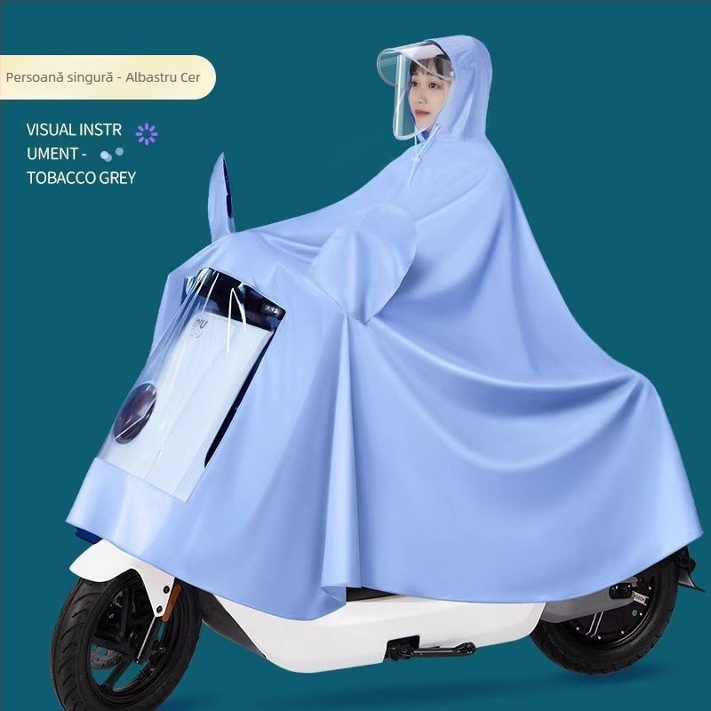 Poncho pentru două persoane – protecție impermeabilă pentru motociclete și vehicule electrice, țesătură Oxford groasă, posibilitate de personalizare