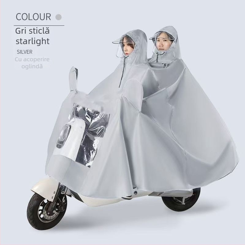 Poncho pentru două persoane – protecție impermeabilă pentru motociclete și vehicule electrice, țesătură Oxford groasă, posibilitate de personalizare