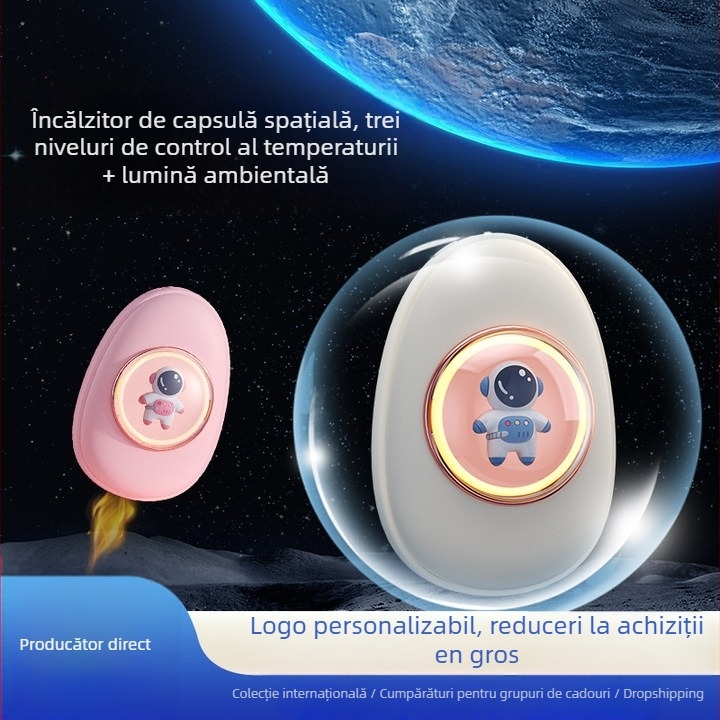 Încălzitor pentru mâini cu alimentare USB, 5W, baterie încorporată 1000–1200 mAh, disipare a căldurii prin placă de aluminiu