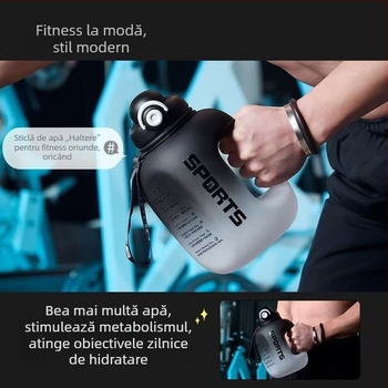 Cană din plastic cu talie mare, stil modern minimalist, funcție dublă de băut, material PC, set din două piese