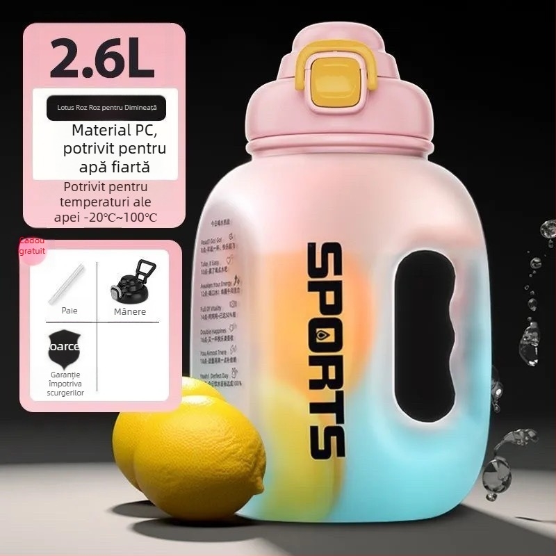 Cană din plastic cu talie mare, stil modern minimalist, funcție dublă de băut, material PC, set din două piese