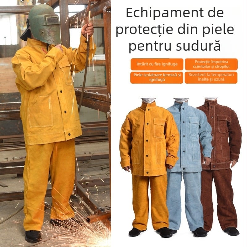 Combinezon de protecție pentru sudură, tip separat, pentru lucru în exterior, rezistent la abraziune și izolație termică