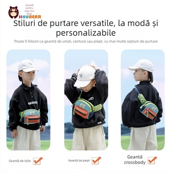 Almost a Bear Geantă crossbody pentru copii din nylon, ușoară, unisex, respirabilă, stil drăguț, primăvara 2024
