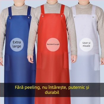 Șorț impermeabil cu lungime extinsă și bretele duble pentru adulți — material: tendoane de vită; greutate: 0.45 kg; potrivit pentru creștere, procesarea de produse acvatice, bucătărie și cantină; funcție: impermeabil și rezistent la ulei