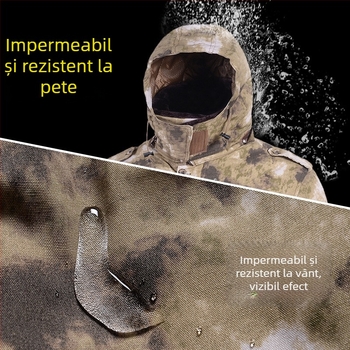 Palton de iarnă camuflaj pentru bărbați, căptușit cu bumbac, impermeabil, stil militar
