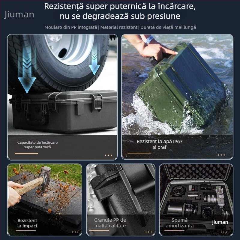Casetă de depozitare pentru ceasuri, interior din burete, IP67, din plastic, cu lacăt, capacitate 3–24 ceasuri