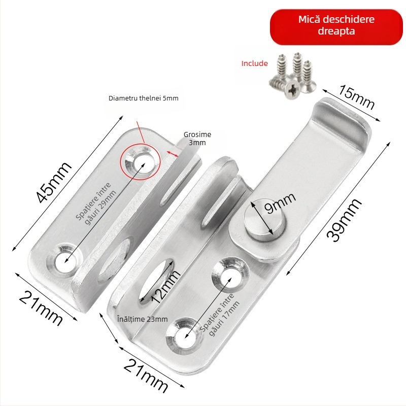 G2010 încuietoare de ușă din oțel inoxidabil pentru uși din lemn și dulapuri de birou, stil modern minimalist