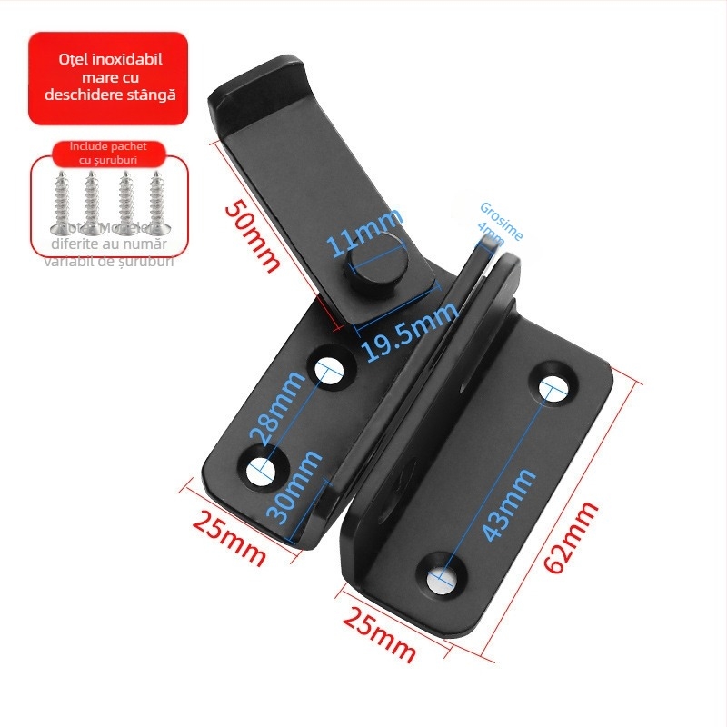 G2010 încuietoare de ușă din oțel inoxidabil pentru uși din lemn și dulapuri de birou, stil modern minimalist