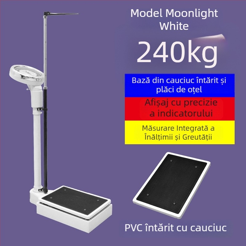 Cântar de înălțime și greutate – dispozitiv all-in-one pentru adulți și copii, potrivit pentru grădiniță și uz farmaceutic