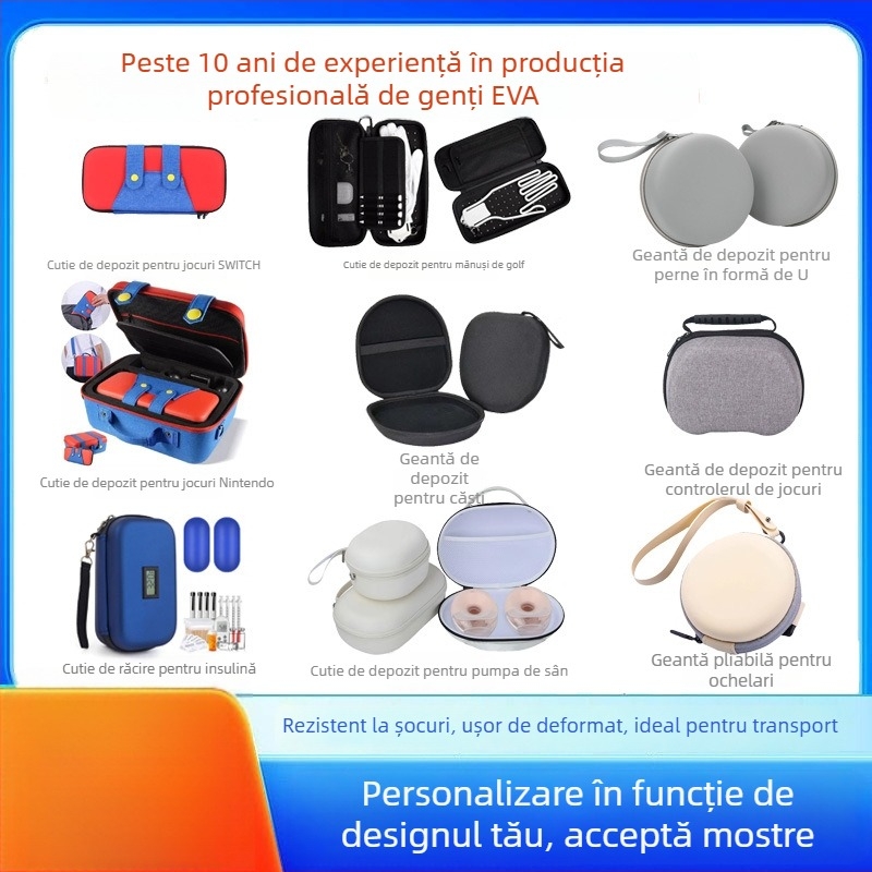 Sac EVA pentru pernă în formă de U, cu două straturi, mare capacitate, anti-presiune, model Heart to Heart (material EVA; prelucrare prin presare la cald + cusut; ambalaj impermeabil)