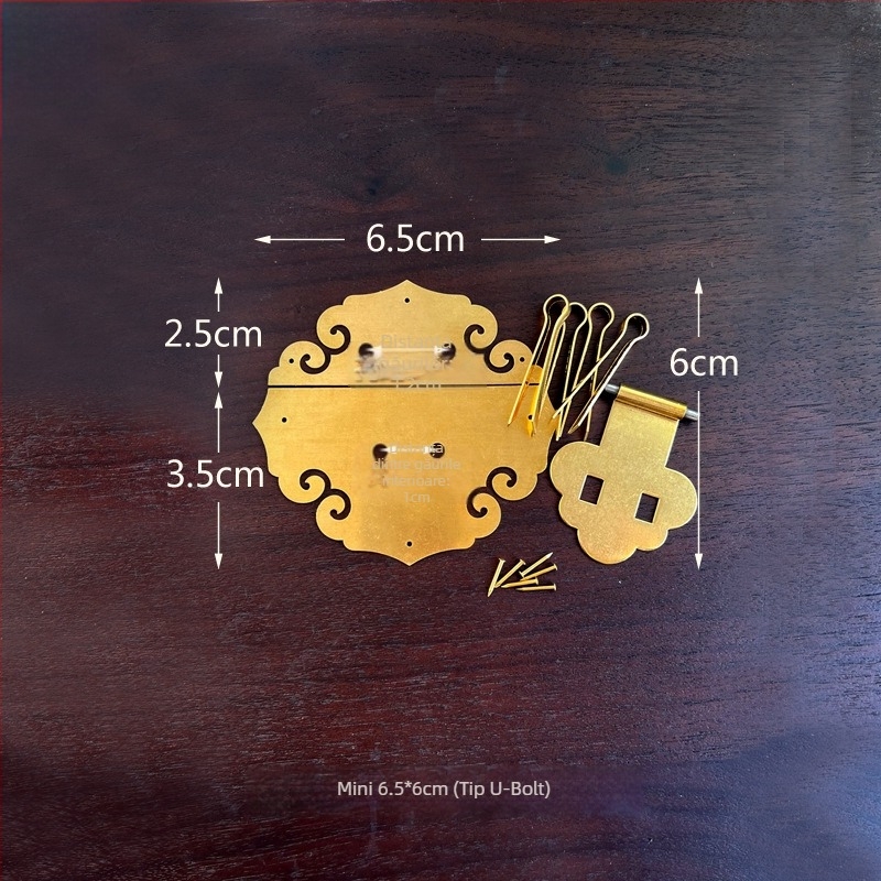 Cuier din alamă Xiangyun pentru cutii din lemn, stil retro, finisaj lustruit și îmbătrânit