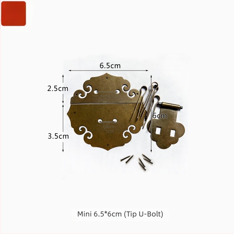 Cuier din alamă Xiangyun pentru cutii din lemn, stil retro, finisaj lustruit și îmbătrânit