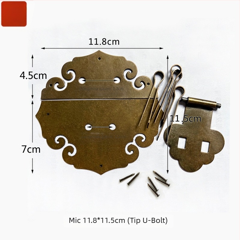 Cuier din alamă Xiangyun pentru cutii din lemn, stil retro, finisaj lustruit și îmbătrânit