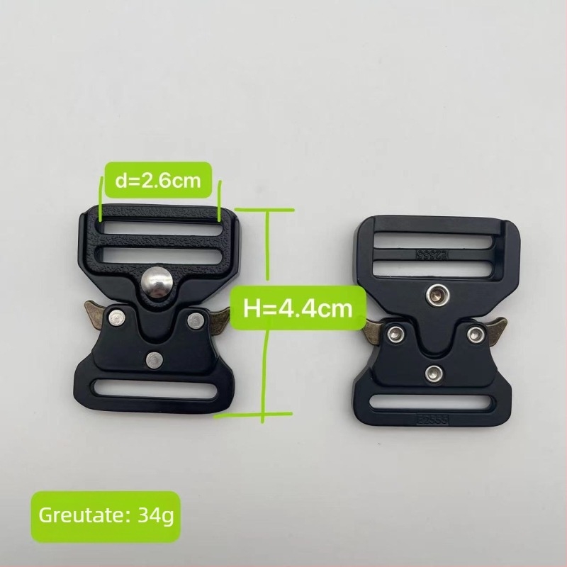 Cataramă pentru curea din aliaj de zinc, tactică, rezistentă, reglabilă, pentru curele din bandă textilă