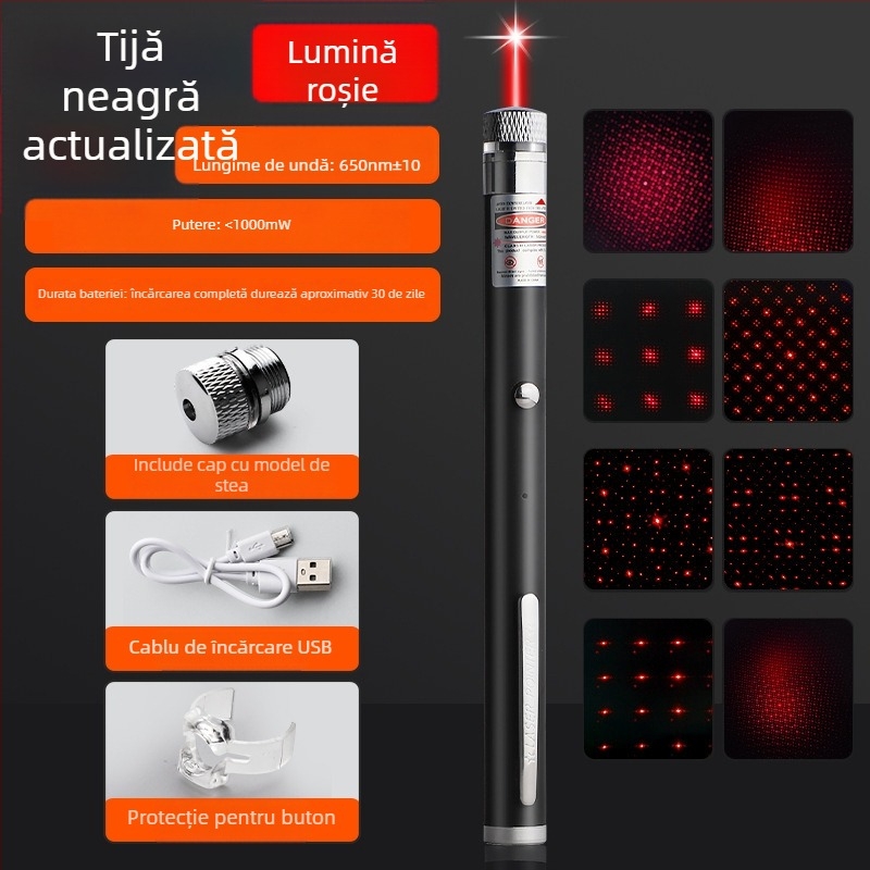 Indicator laser cu putere mare și lanternă – rază lungă, încărcare IR
