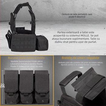 Vestă tactică camuflaj pentru copii, nivelul 3 de armură, respirabilă și rezistentă la uzură, pentru exterior