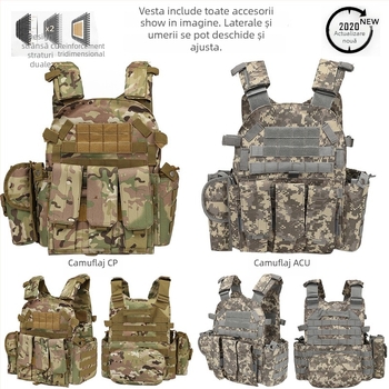 Vestă tactică camuflaj pentru copii, nivelul 3 de armură, respirabilă și rezistentă la uzură, pentru exterior